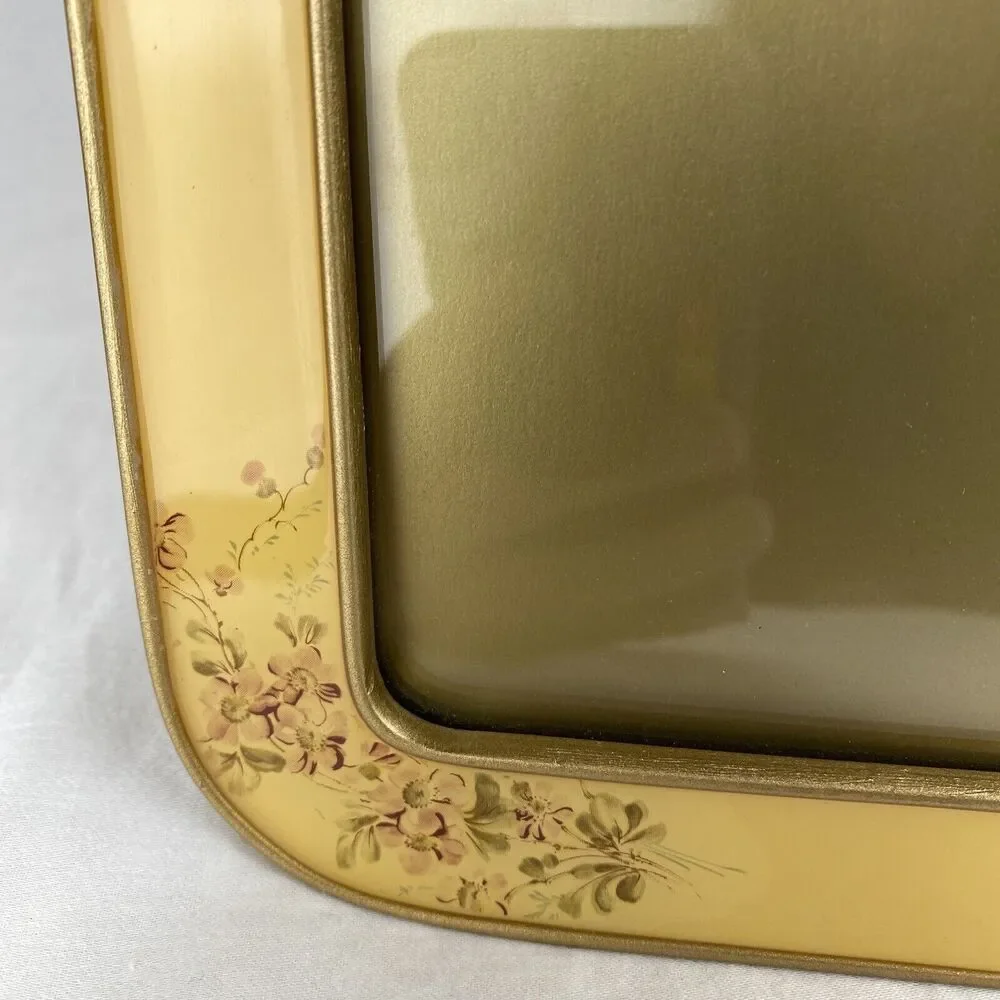 Vintage Bucklers Enamel Picture Frame Swivel Back #80 Floral Corners Made in USA